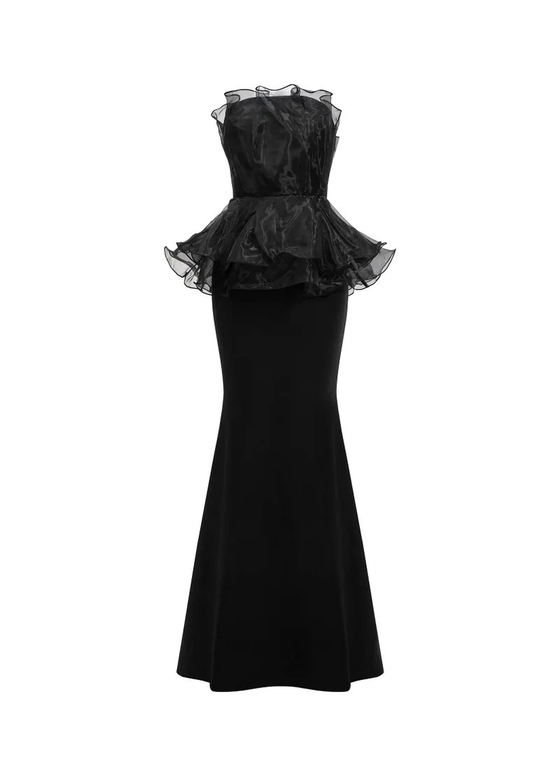 بيلا بارنيت فستان أوريا ماكسي بدون أكمام بتصميم ذيل السمكة